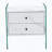 Double-drawer bedside table. The board surface is MDF with white grain sticker, and both sides are transparent tempered glass. The design is simple and elegant, with excellent storage functions.