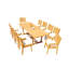 8 Seats 9 Pcs Grade-A Teak Wood Dining Set: 94" Double Extension Mas Rectangle Trestle Leg  Table And 8 Maldives Chairs (2 Arm & 6 Armless Chairs)-32994173-88669467