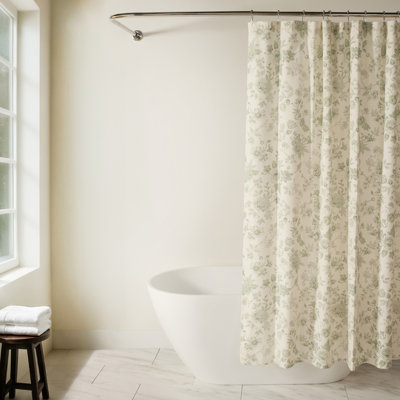 Cotton Blend Floral Shower Curtains