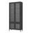 Large Metal Storage Cabinet Display Cabinet With 4 Glass Doors 5 Shelves Side Cabinet Bookcase Freestanding Cabinet For Bedroom Living Room Pantry Home Office - Black