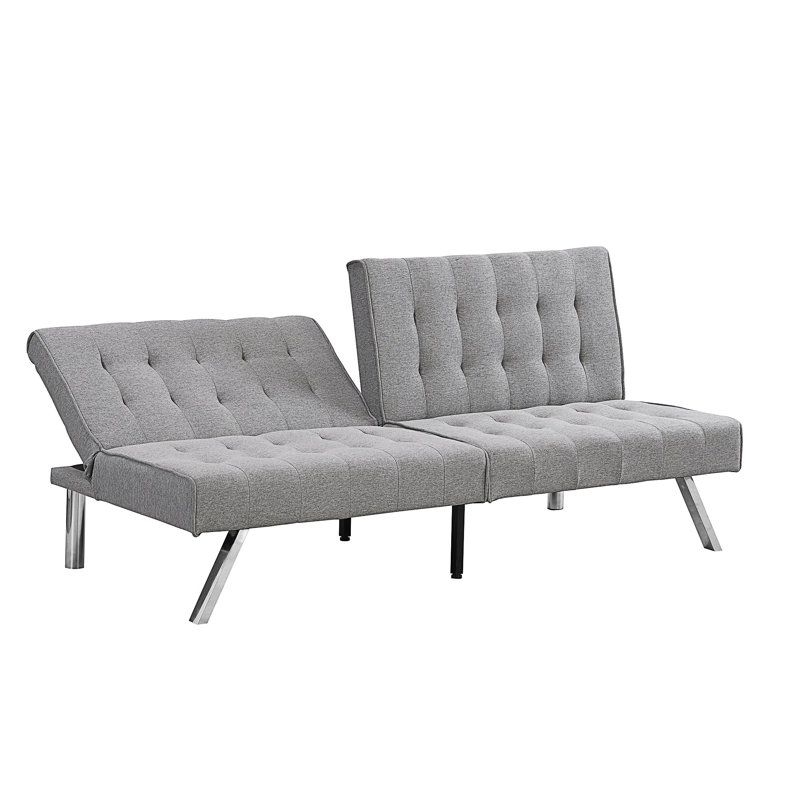 Canapé-lit futon convertible en bois, Tissu gris incorrect