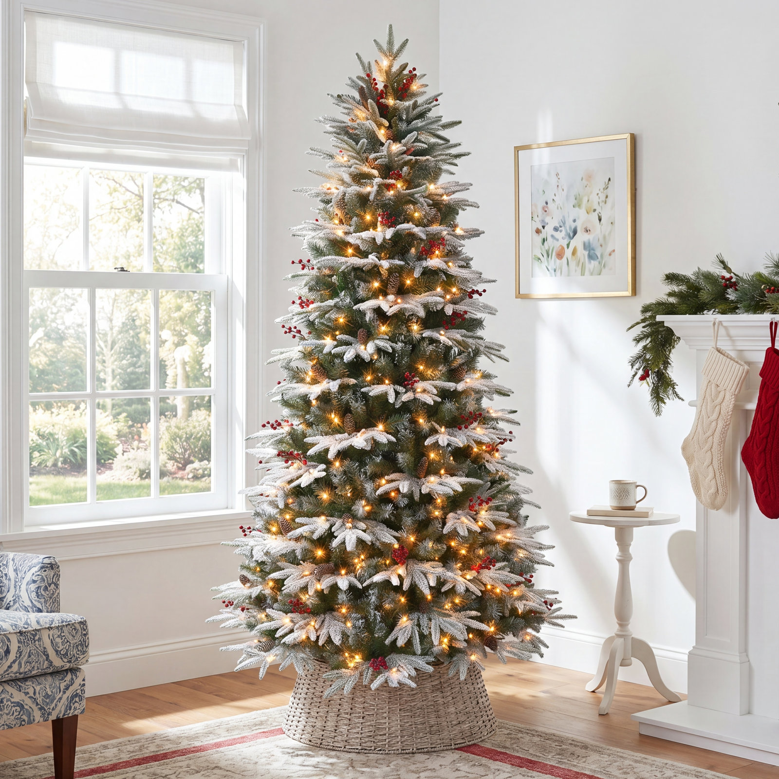 108' Lighted Artificial Fir Christmas Tree