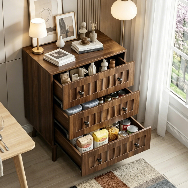 Commode 3 tiroirs, commode garde-robe moderne