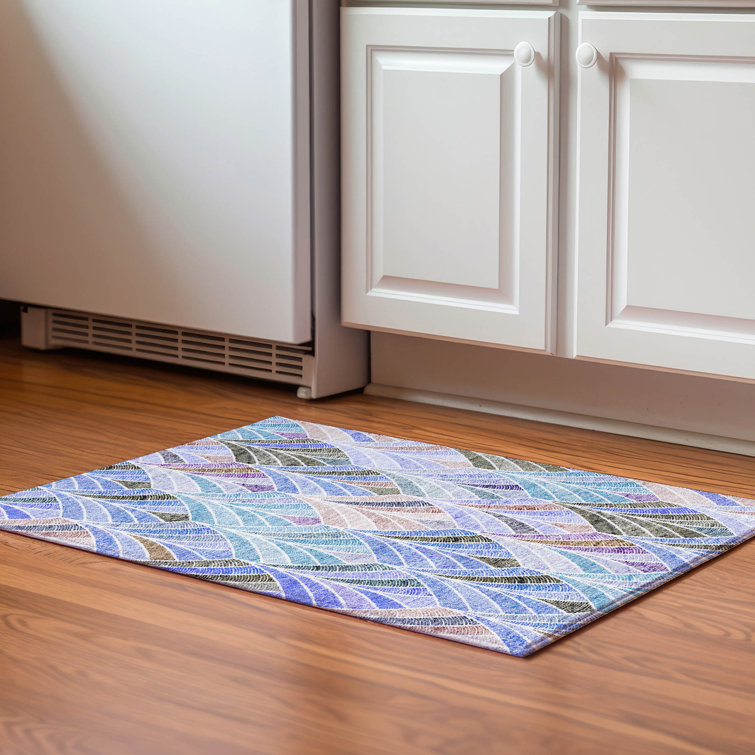 Premium Machine Washable Prisco Blue Rug