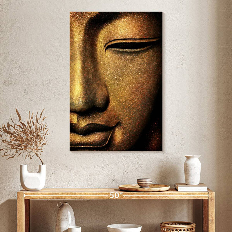 " Golden Buddha Face " by NirvanaDesigns, 39" H x 26" W x 1.25" D