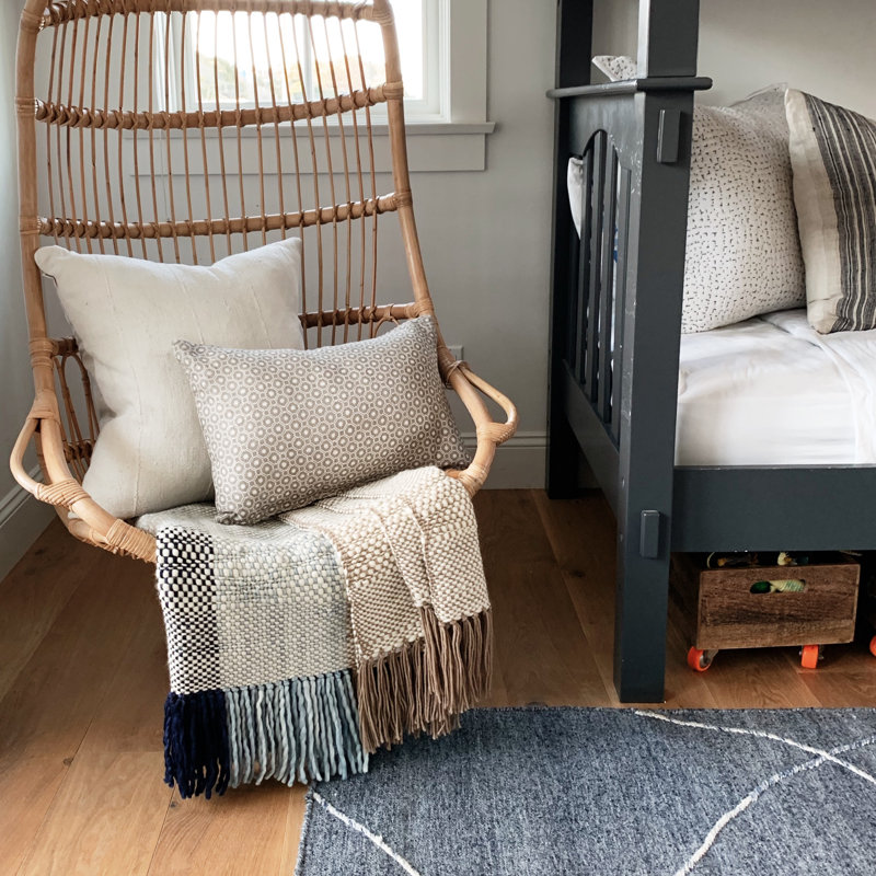 Ushuaia Hand Woven Throw Blanket, Navy