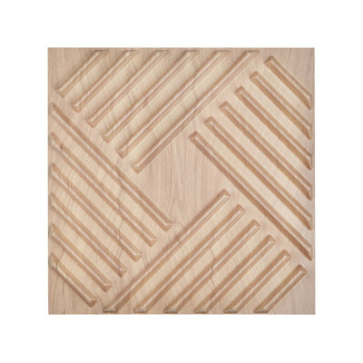 3D Wall Panels 19.7x19.7 in PVC 32 Sq.Ft Coverage Slat Light Wood Color
