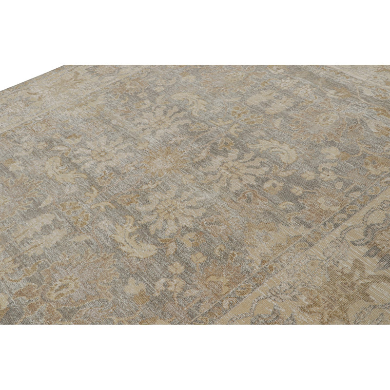 Oushak Hand Knotted Floral Area Rug, Rectangle 6' x 9'