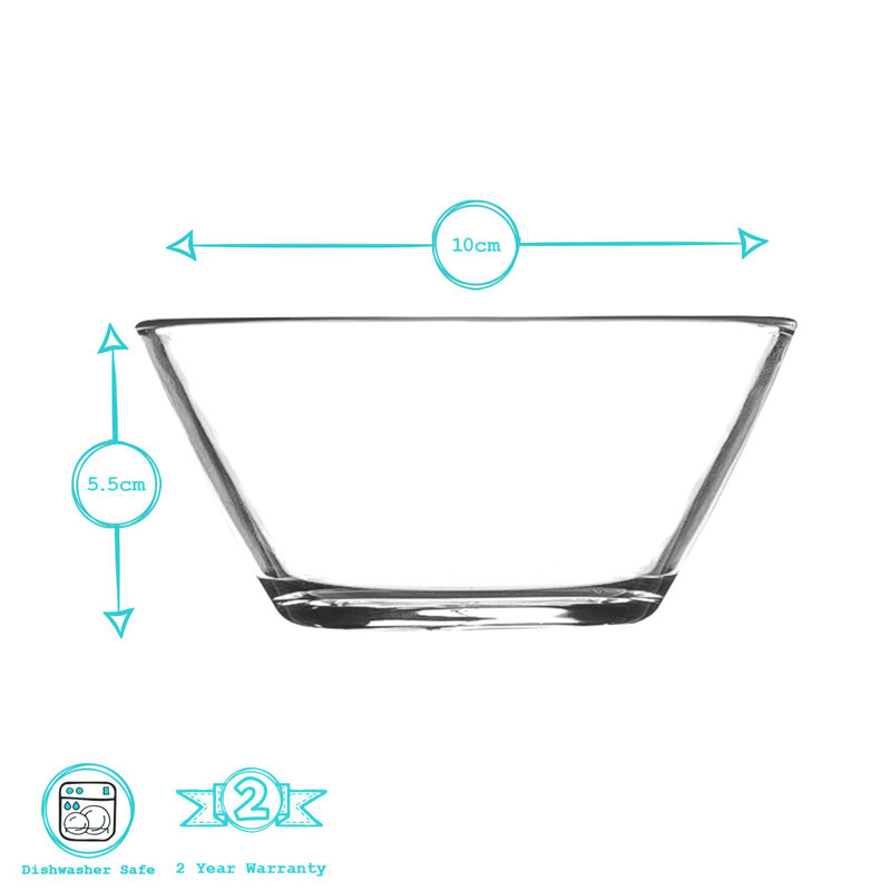 Argon Tableware - Glass Serving Bowls - 10.5cm - Clear