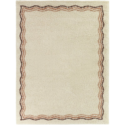 Ashbery Red/Pink Squiggle Border Area Rug