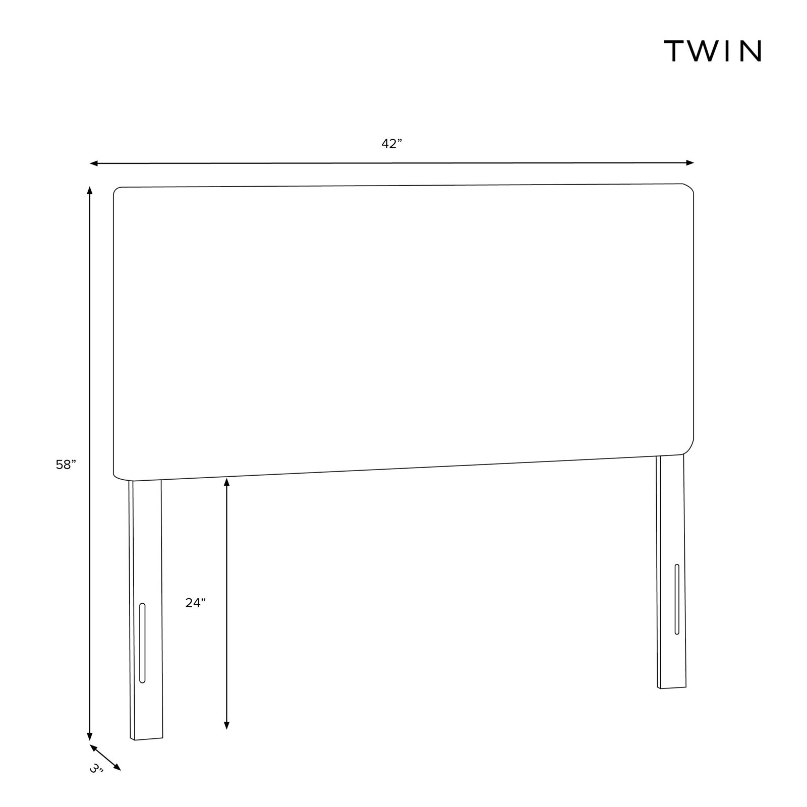 Fabria Upholstered Headboard, Twin, Modern Pepper Tweed