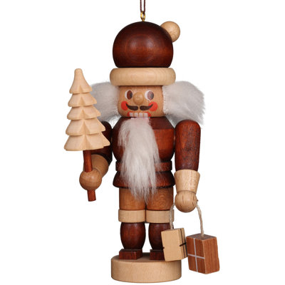 Mini-père noël en bois naturel casse-noisette