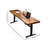 Rectangular solid wood height-adjustable desk-206561318