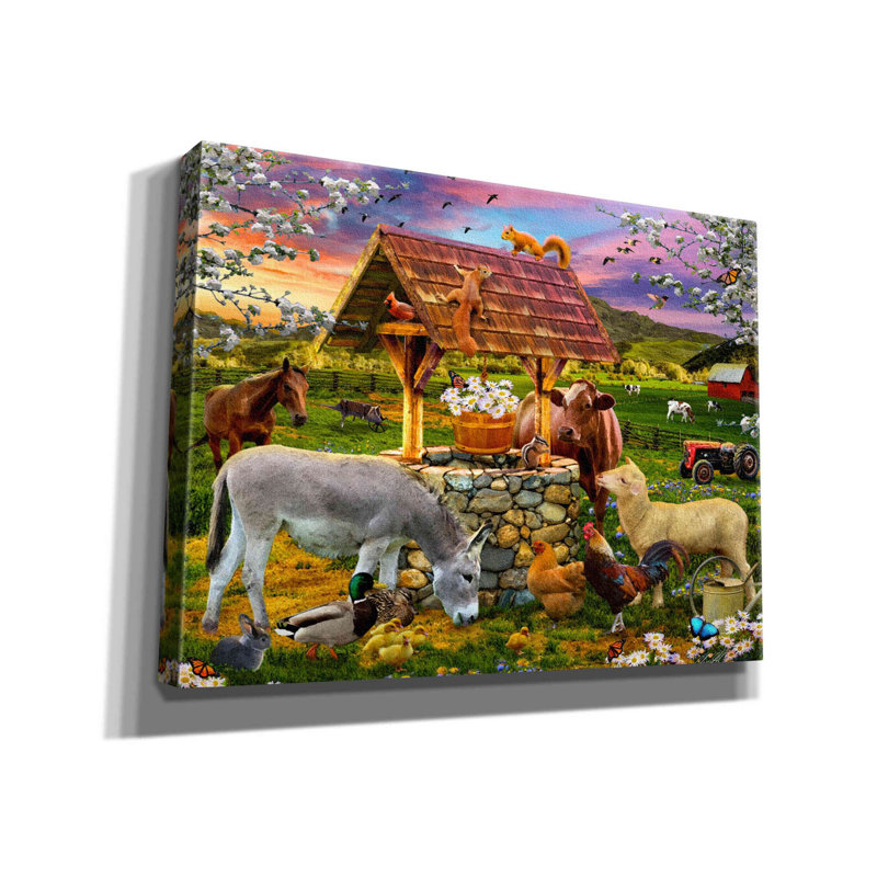 «34 W souhait Well» par Chris Dobrowolski, art mural sur toile, H 12 po x l 16 po x P 0,75 po