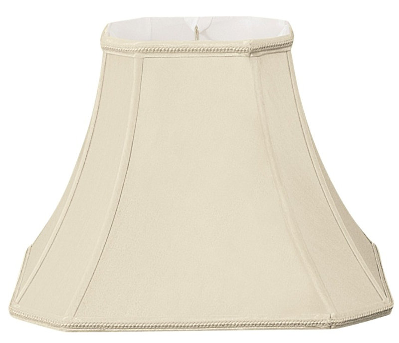 Abat-jour cloche en soie / shantung (araignée), Beige, H 11 po x l 14 po x P 14 po