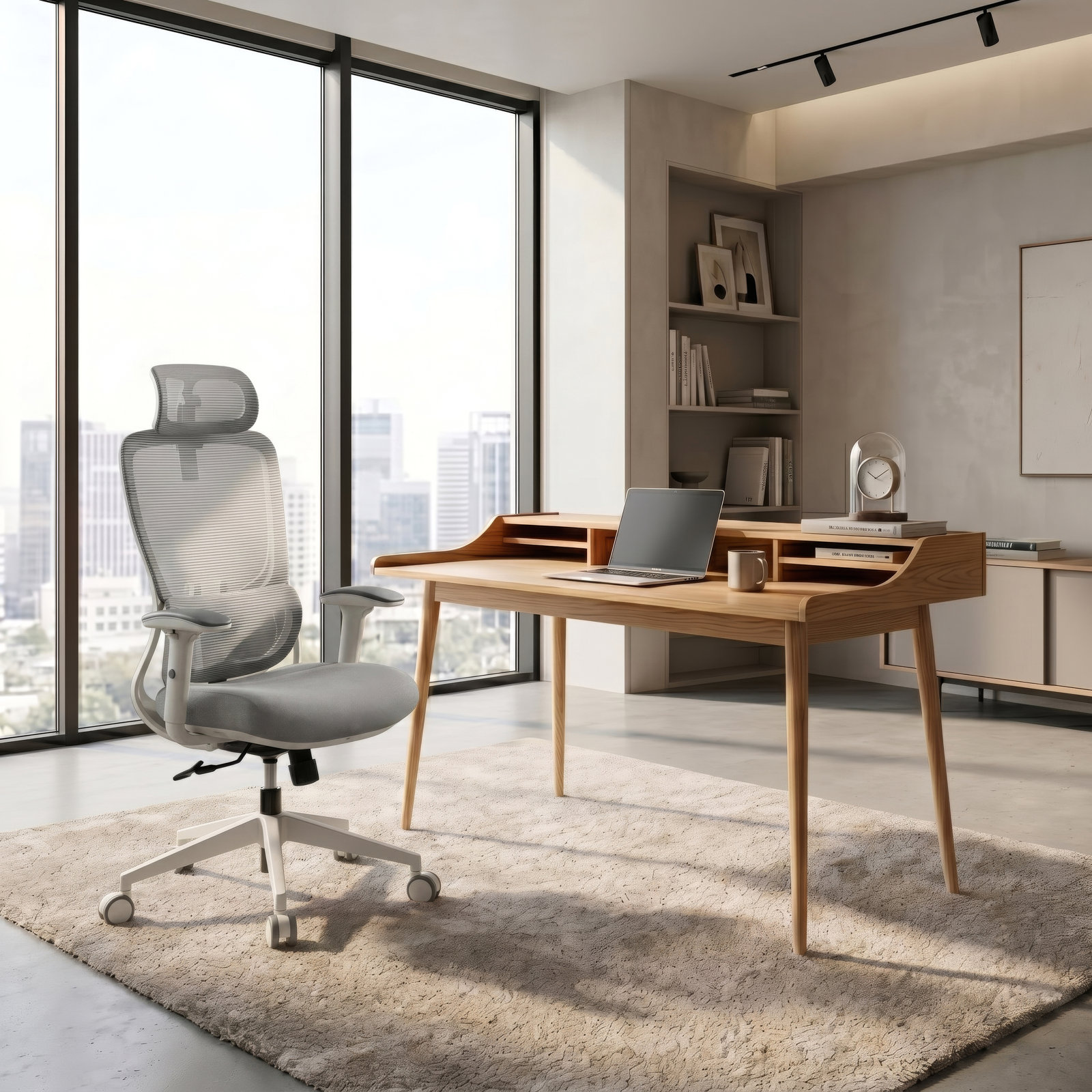 Luxembourg Writing Desk, 35" H x 60" W x 30" D, Oak