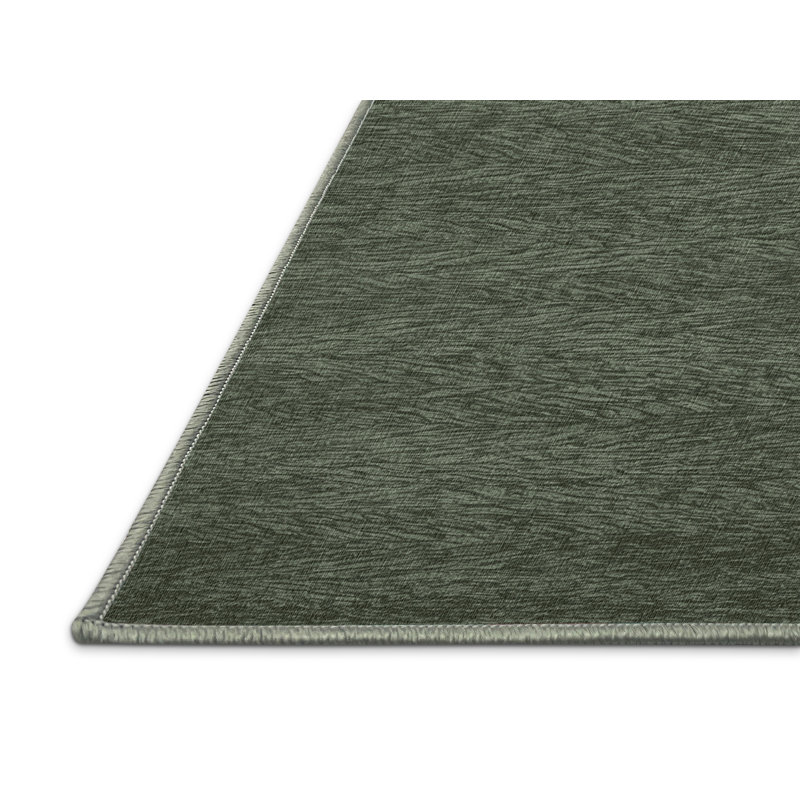 Tapis vert uni lavable à la machine, Rectangulaire 2 pi x 3 pi