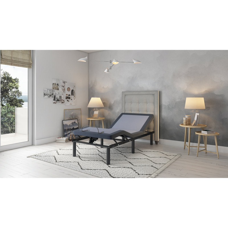 Base de lit simple réglable Bt3000 avec réglage de la position de la tête et des pieds, télécommande sans fil, deux bancs de mémoire programmables, restauration à plat en un clic, points de charge sous le lit, communication