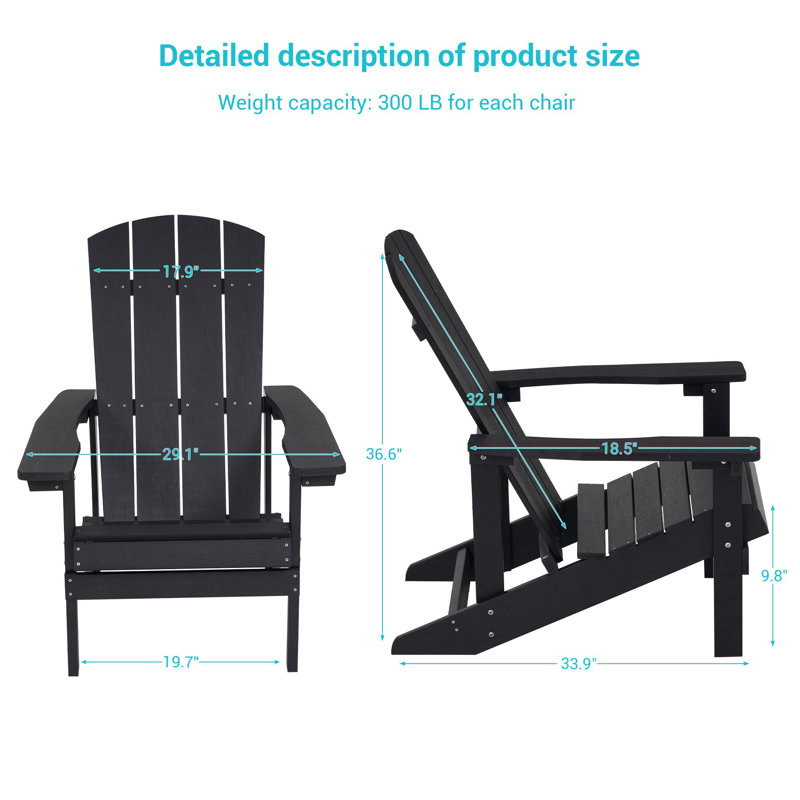 Chaise Adirondack en plastique Armenio, Noir