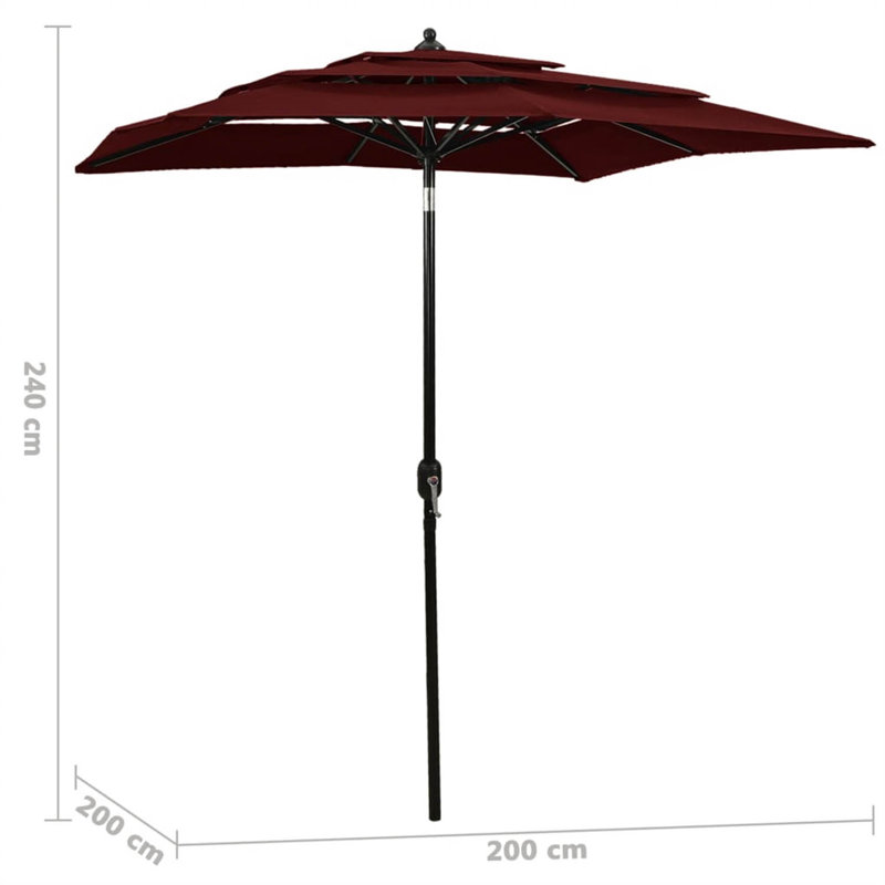 Juelz 200cm Market Parasol, Red