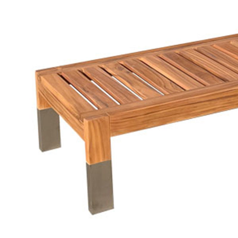 Chaise longue d'extérieur en bois de teck