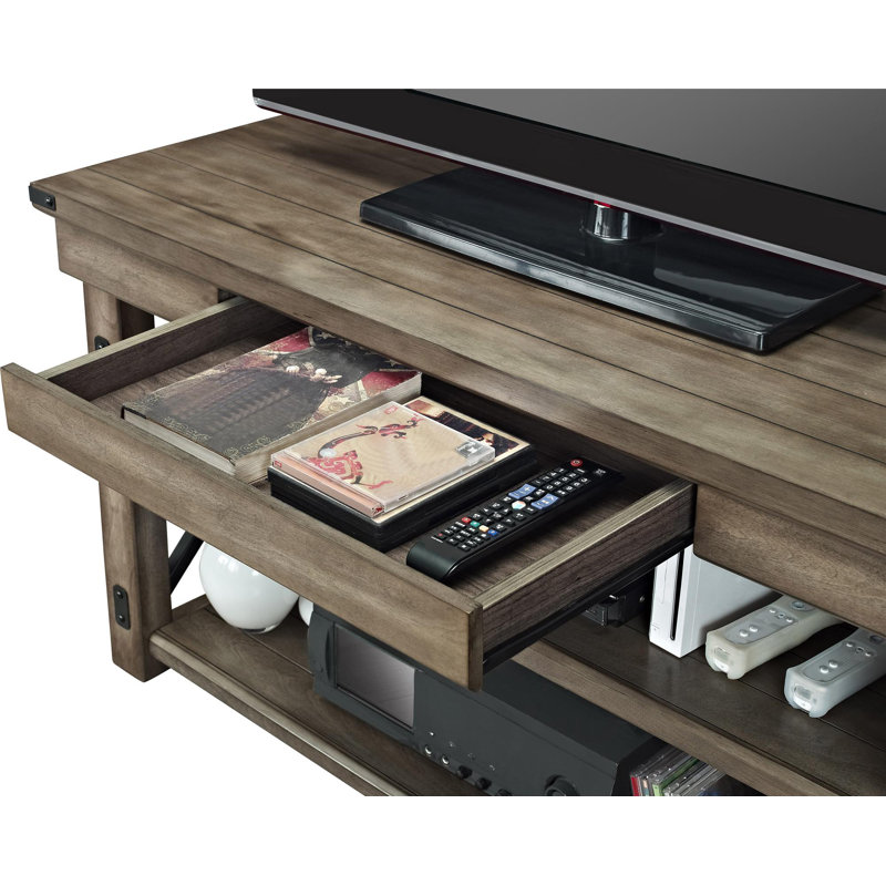 Kapow Unfinished TV Stand for TVs up to 50", Light Brown