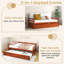 Twin Size Trundle Daybed Wooden Slat Support Mattress Platform For Kids White