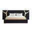 Lit velours noir très grand et doré Velva Eastern King Glam