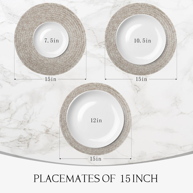 Ensemble de 4 napperons tressés beige, Beige