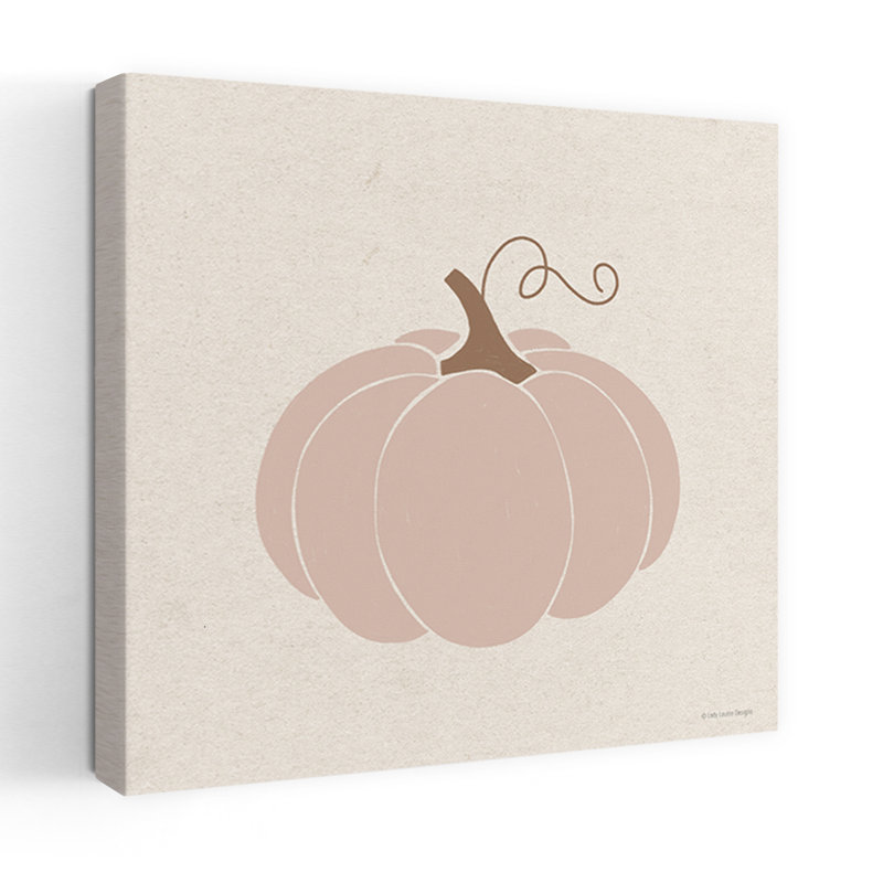 Art contemporain d'automne rose citrouille, H 18 po x l 18 po