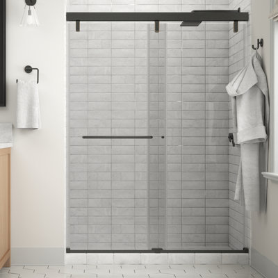 Porte de douche coulissante 60 po x 71-1 / 2 po Delta Classic, verre transparent 1/4 po (6 mm)