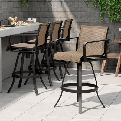 30'' Swivel Aluminum Outdoor Bar Stool