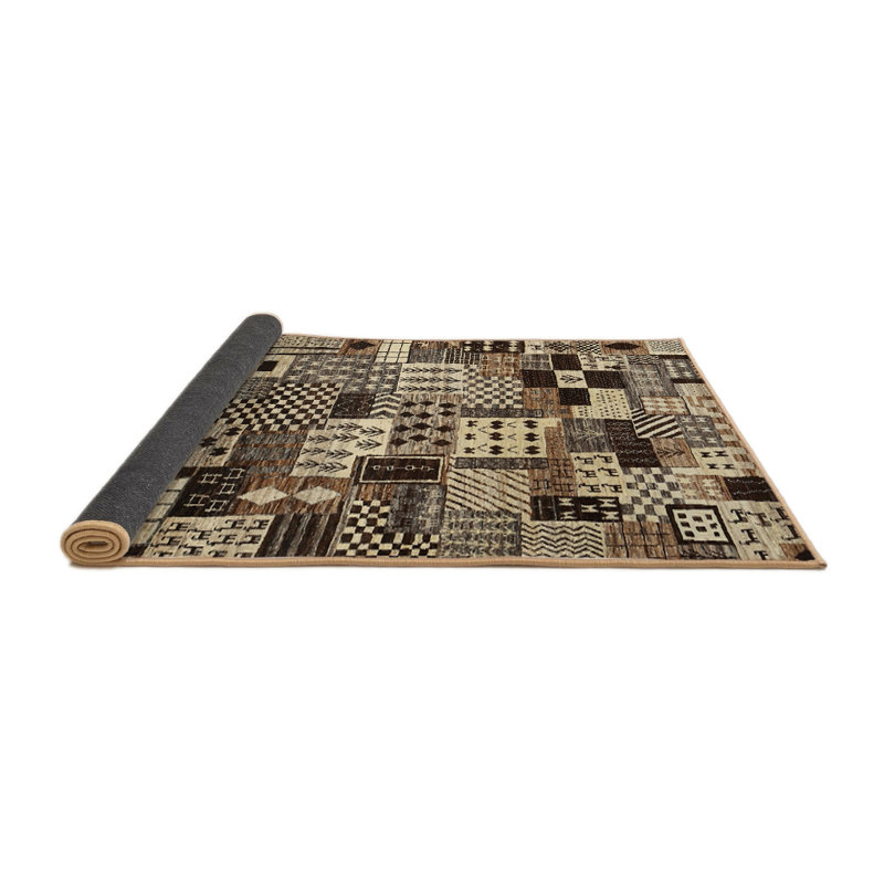 Tapis beige/brun/gris contemporain, Rond 8 pi