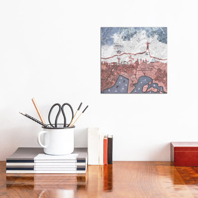 Rio De Janeiro, Old Map by Paula Belle Flores - Wrapped Canvas Painting