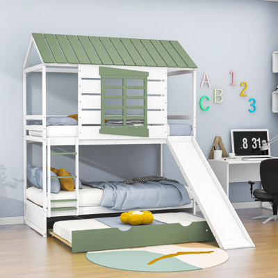 Tra Twin Over Twin Standard Bunk Bed with Trundle by Harper Orchard