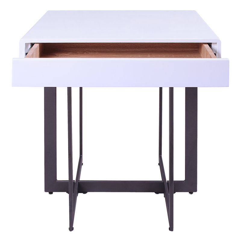  Ensemble de tables basses 3 pièces en acier et en bois avec tiroirs de rangement Jonston
