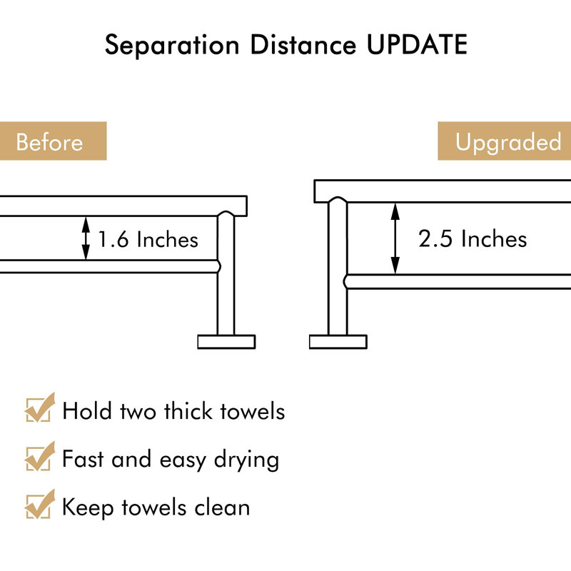 Carin 60cm 2 Wall Towel Bar