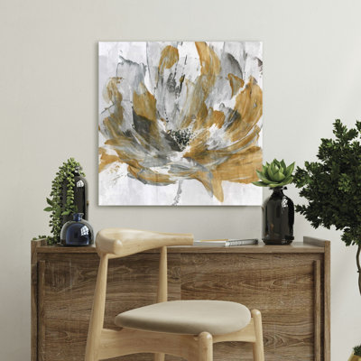 Golden Flower Power, Fine Art Giclee Print On Gallery Wrap Canvas