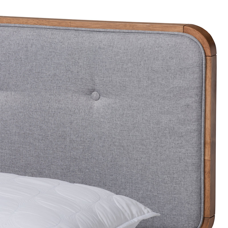 Lit plateforme très grand Artesha Mid-Century, Double, Dark Grey