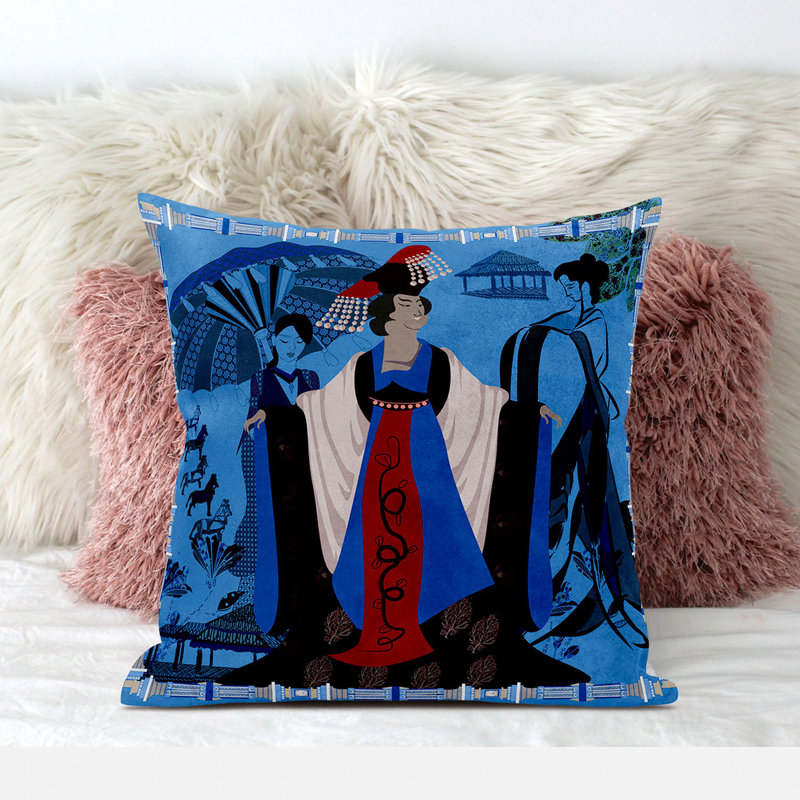 Housse et insert de coussin décoratif en polyester, Rouge/brun, 16 po x 16 po