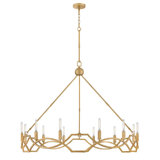 Leona Twelve-Light Hand-Leafed Round Chandelier