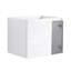Meuble-lavabo mural 24 po, 2 portes à fermeture douce, meuble-lavabo blanc brillant et 1/2 porte en verre gris, contreplaqué - évier exclu