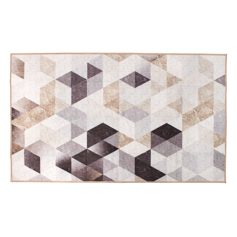 Tapis ivoire tissé à plat Lattice, Rectangle 3 pi x 5 pi