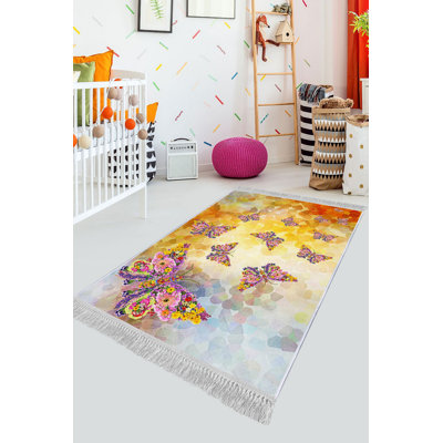 Luxurious Velvet Area Rug (4.6 x 7.2 ft), 100% Antibacterial Fabric, Non-Slip Cotton Backing, Pile Height: 0.4 in | Machine Washable, 3D Digital Print Design | Perfect for Living Room & Bedroom Decor, Soft & Durable