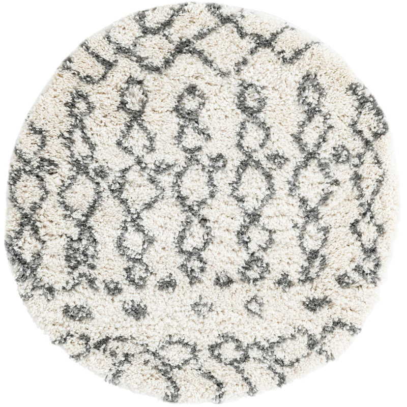 Tapis ivoire / noir Pickering, Rond 3 pi 3 po