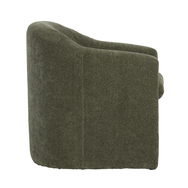 Alda Polyester Blend Upholstered Occasional Accent Chair, Cream, Green