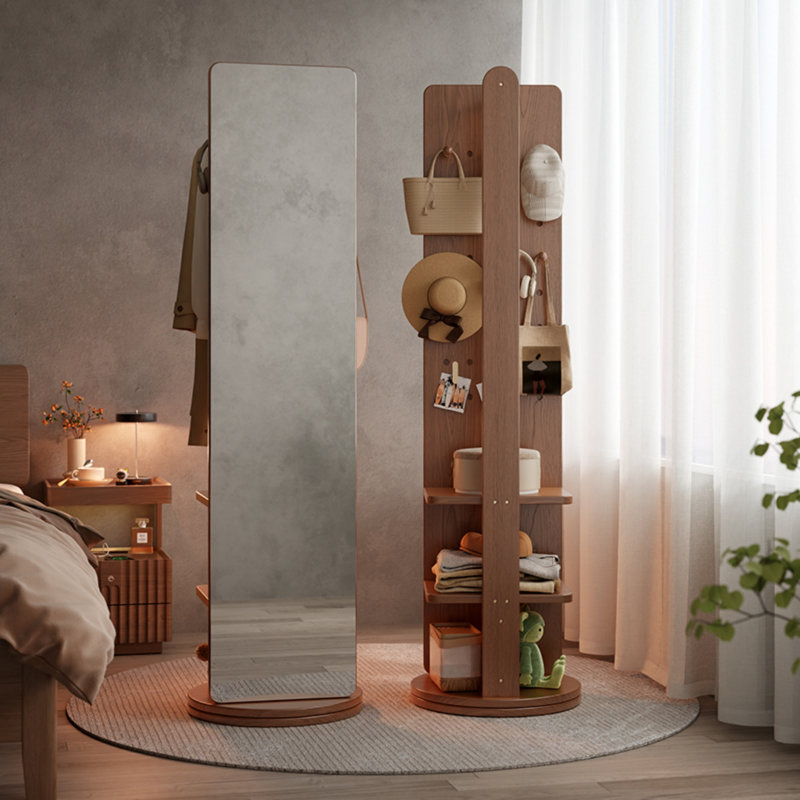 Miroir rotatif pleine grandeur avec cintre, Brun