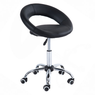 Rolling Salon Stool With Adjustable Height, Breathable Open Back, Foam Cushion Seat, And 5 Caster Wheels by Wrought Studio