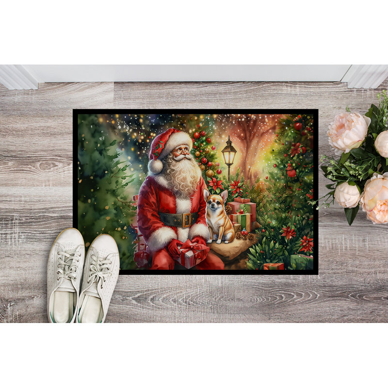 Paillasson Chihuahua and Santa Claus, L 18 po x L 27 po