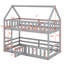 Lit superposé House avec clôture et porte-395671483